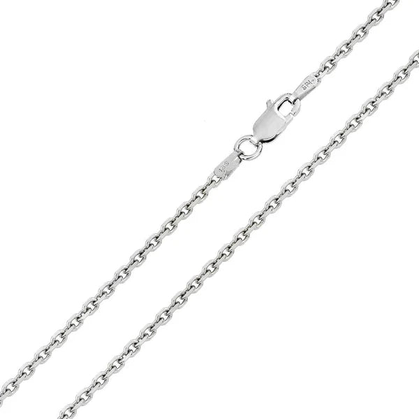High Polished Sterling Silver Diamond Cut Cable Rolo Chains 1.7mm
