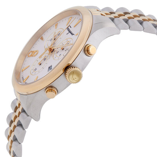 Ferragamo Duo Chronograph Quartz White Dial Men's Watch