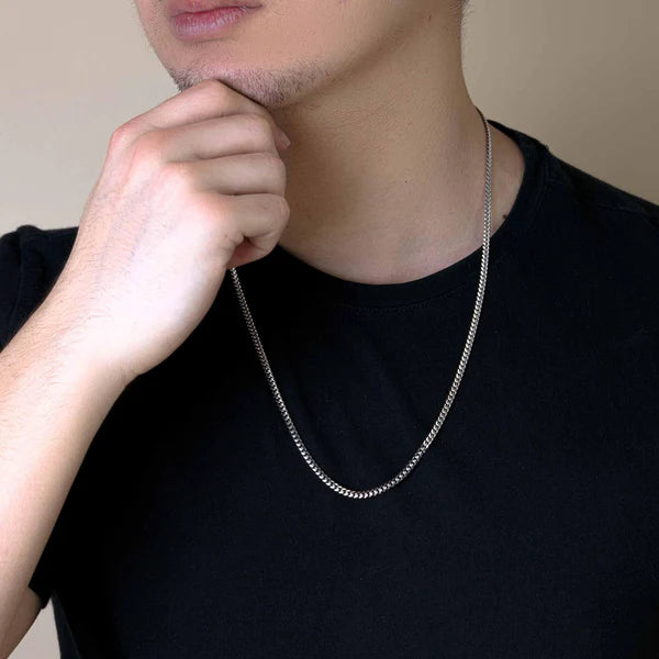 Rhodium Plated Sterling Silver Miami Cuban Chain Link 3.5mm