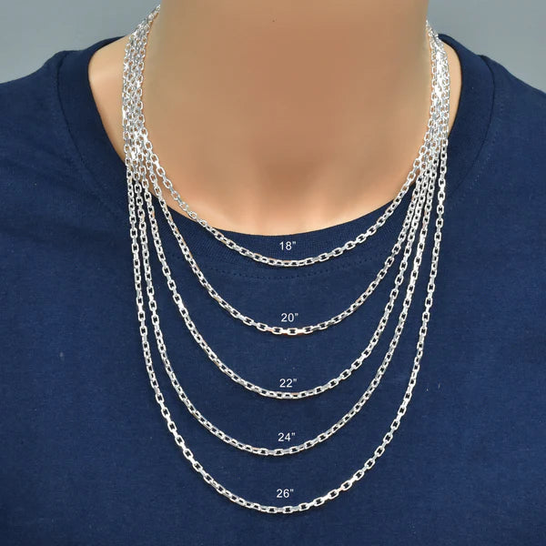 Sterling Silver Diamond Cut Forzatina Link Chain 2.8mm