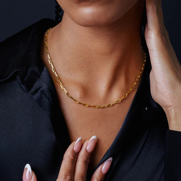 Gold Plated Sterling Silver Paperclip Link Chain or Bracelet 2.8mm