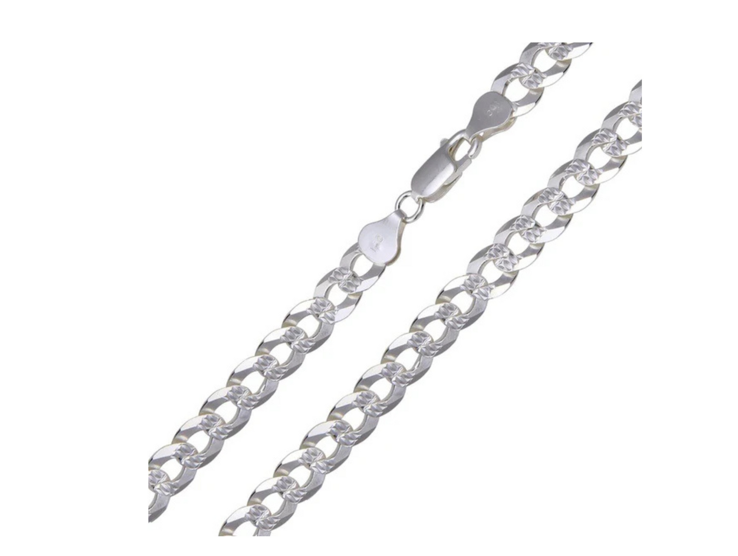 Curb 1 Side Diamond Cut 1 Side Plain Chain 8.9mm
