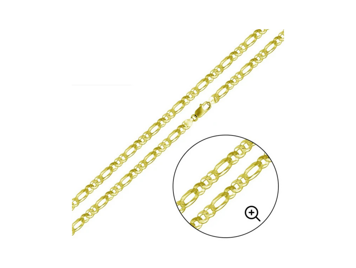 Silver Gold Plated Figaro Chain 4.9mm