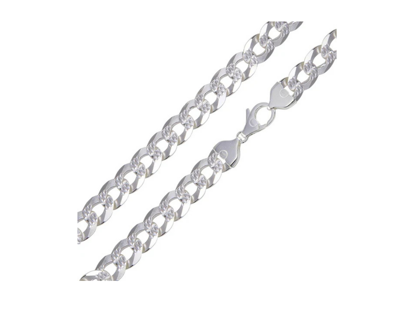 Curb 1 Side Diamond Cut 1 Side Plain Chain 10.8mm