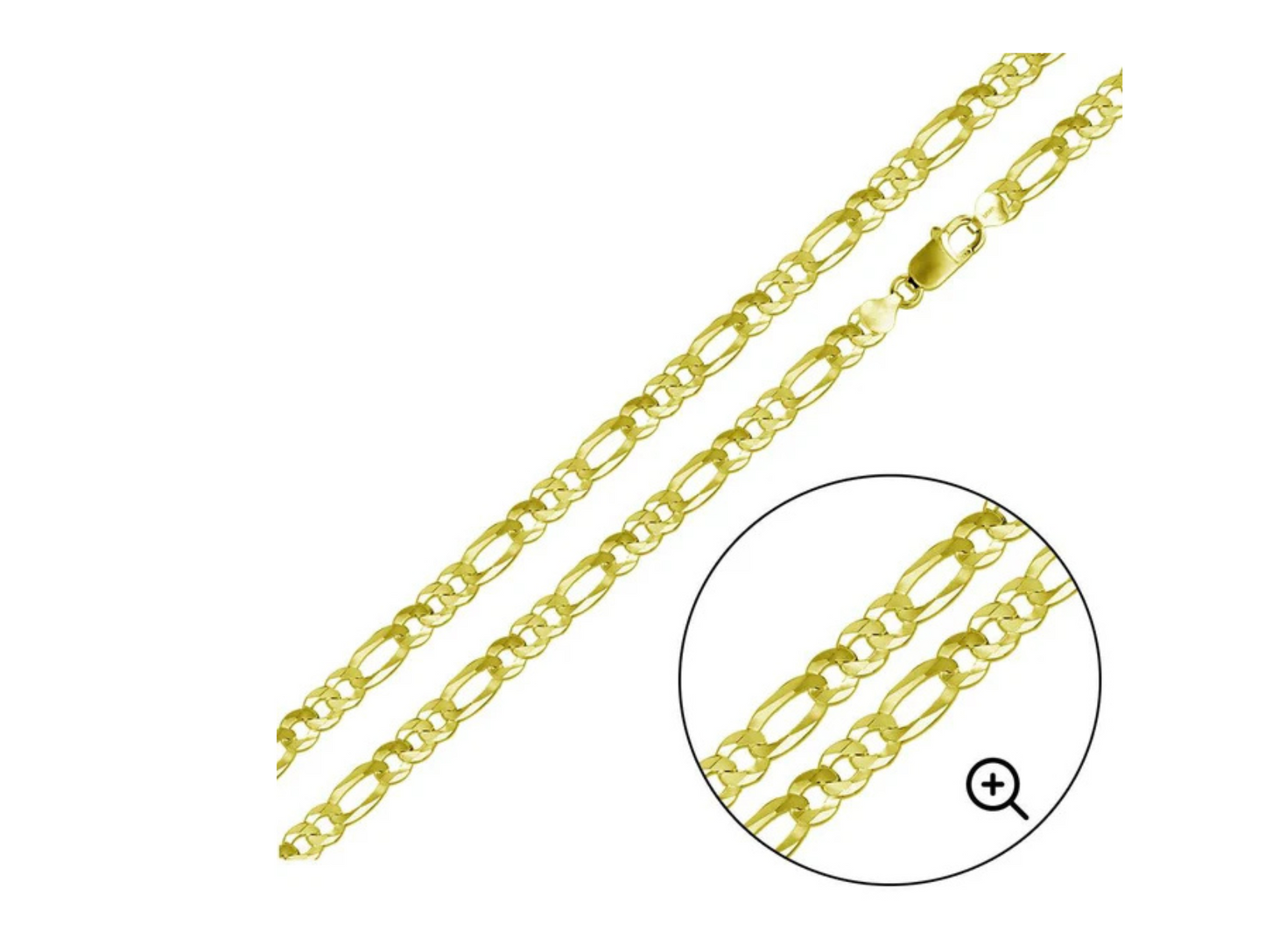 Silver Gold Plated Super Flat Figaro Chain 5.6mm