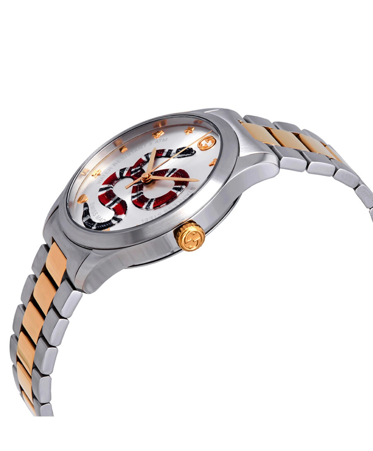 Gucci G-Timeless Silver with Snake Motiif Dial Watch