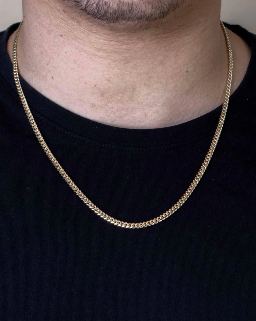 Gold Plated Sterling Silver Miami Cuban Chain Link 2.6mm