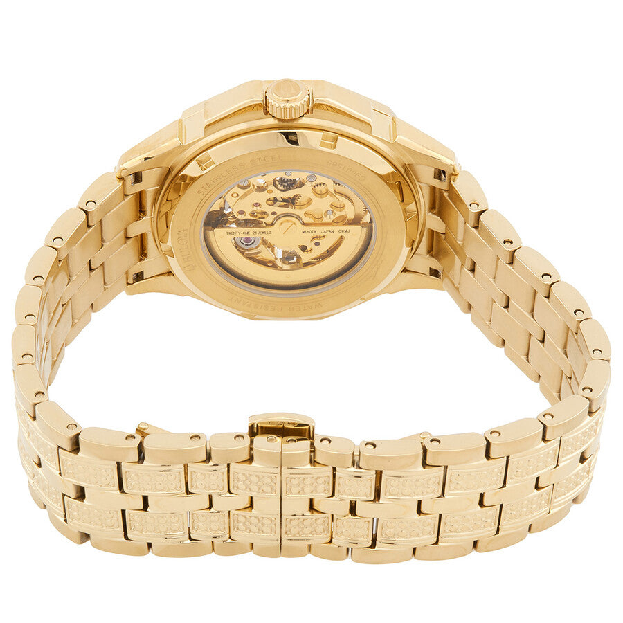 Boluva Octava Automatic Crystal Gold Skeleton Dial Men's Watch