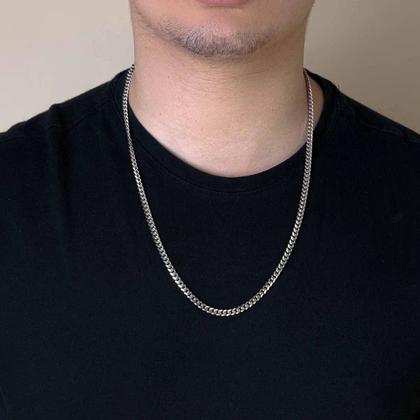 Rhodium Plated Sterling Silver Miami Cuban Chain Link 4.9mm
