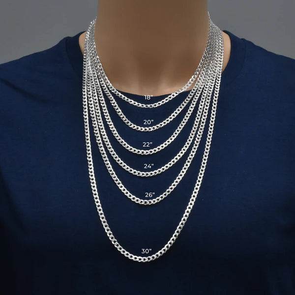 Curb 1 Side Diamond Cut 1 Side Plain Chain 4.1mm