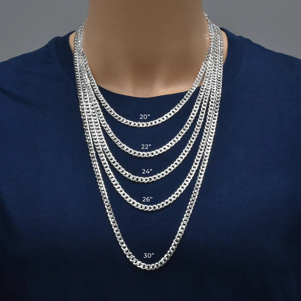 Curb 1 Side Diamond Cut 1 Side Plain Chain 4.5mm