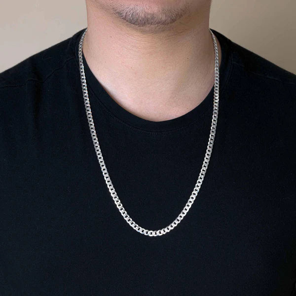 Curb 1 Side Diamond Cut 1 Side Plain Chain 5.2mm
