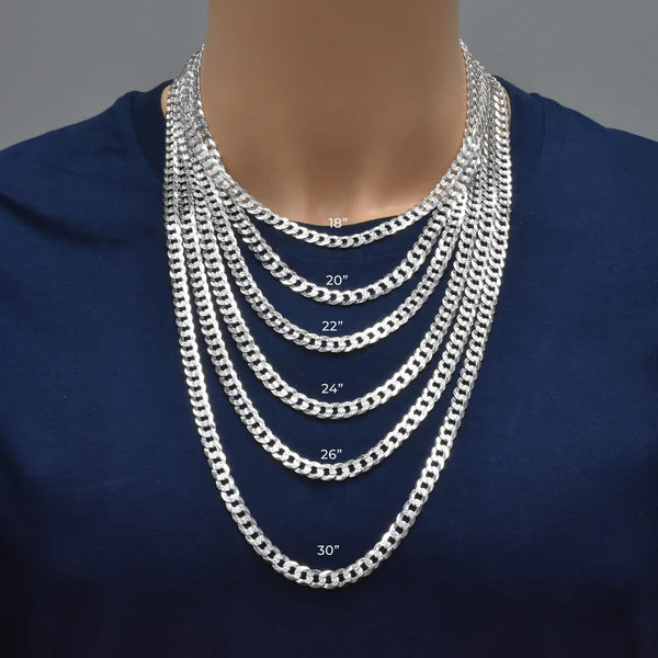 Curb 160 1 Side Diamond Cut 1 Side Plain Chain 6.1mm