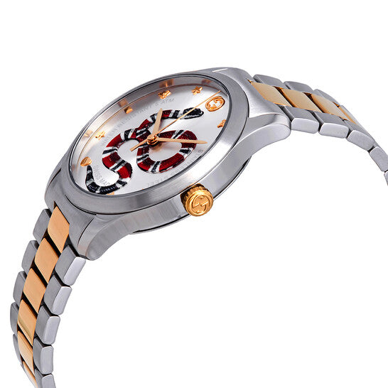 Gucci G-Timeless Silver with Snake Motiif Dial Watch