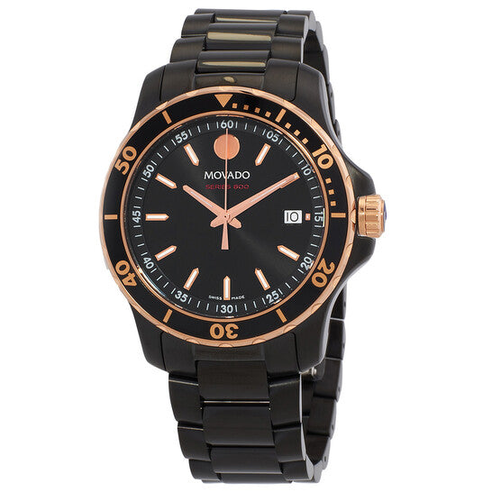 Movado Series 800 Quartz Black Dial Men's Watch