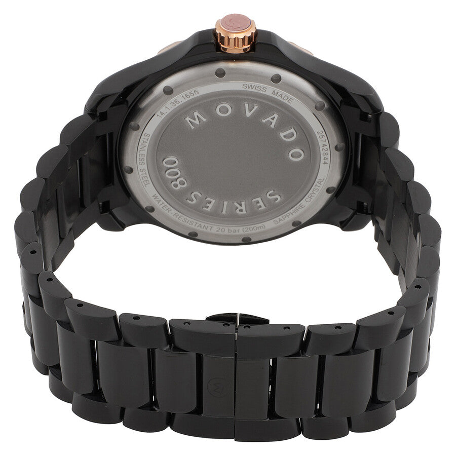 Movado Series 800 Quartz Black Dial Men's Watch