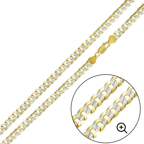 Two-Tone Silver Gold Plated DC Curb Chain 5mm