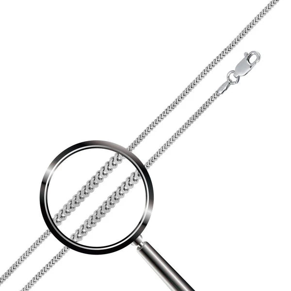 Rhodium Plated Sterling Silver Hollow Franco Chain 2.5mm