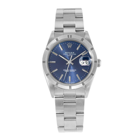 Rolex Pre-owned Oyster Perpetual Date Automatic Chronometer Blue Dial Men's Watch 15210 BLSO