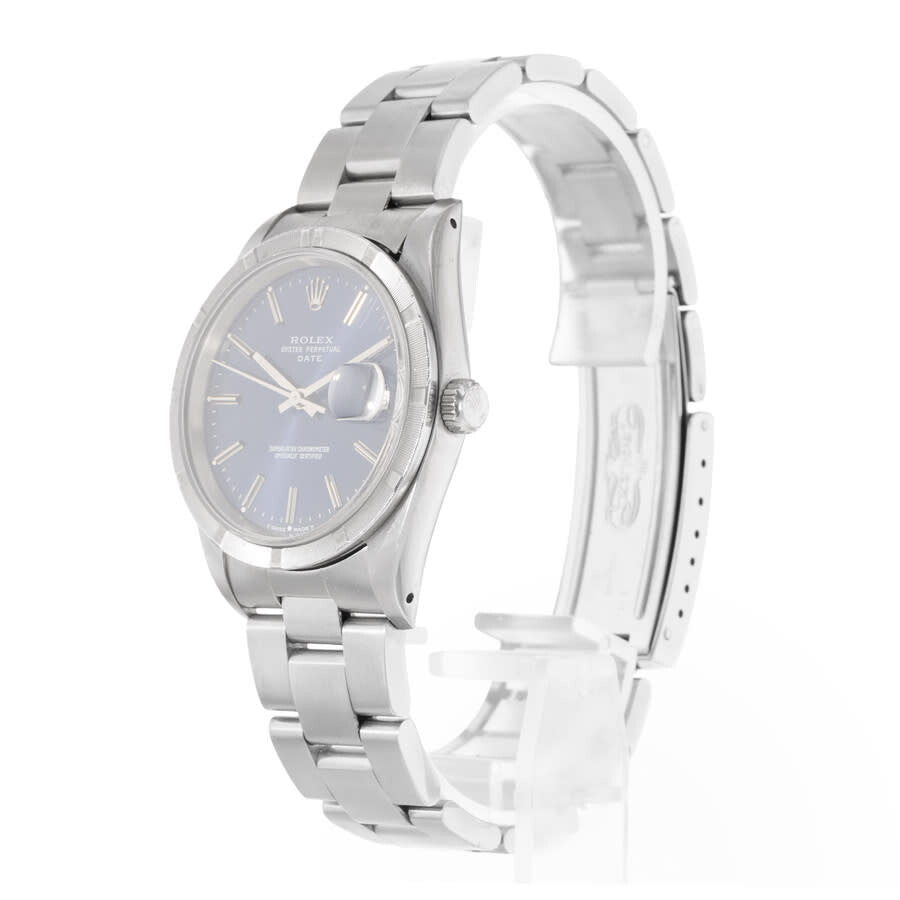 Rolex Pre-owned Oyster Perpetual Date Automatic Chronometer Blue Dial Men's Watch 15210 BLSO