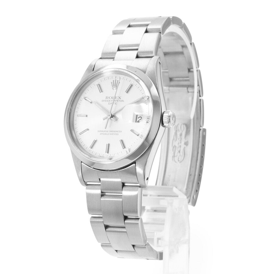 Rolex Oyster Perpetual Date Automatic Chronometer Silver Dial Men's Watch