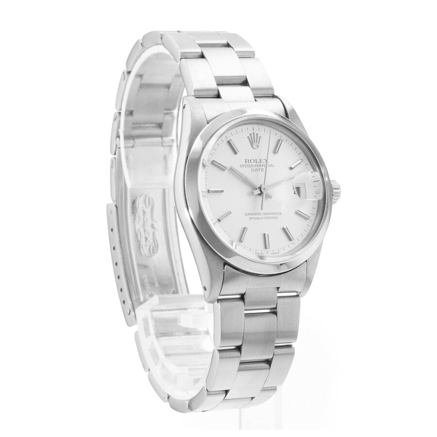 Rolex Oyster Perpetual Date Automatic Chronometer Silver Dial Men's Watch