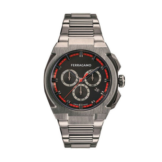 Ferragamo Edge Chronograph Quartz Black Dial Men's Watch