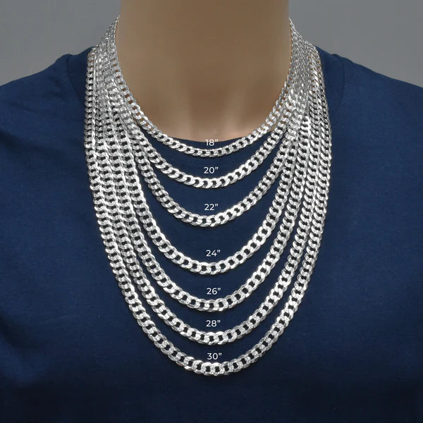 Curb 1 Side Diamond Cut 1 Side Plain Chain or 7.9mm