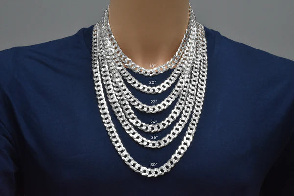 Curb 1 Side Diamond Cut 1 Side Plain Chain 10.8mm