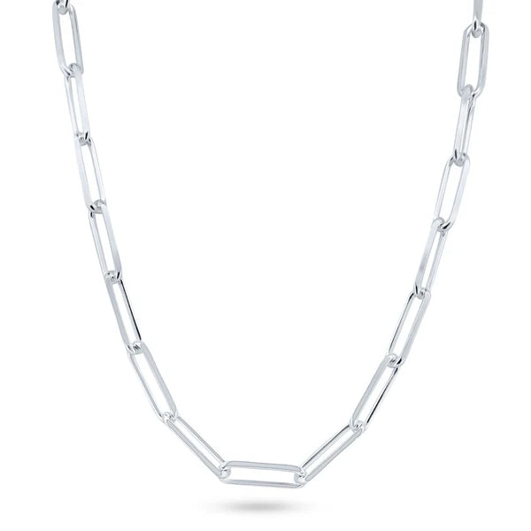 Sterling Silver Diamond Cut Paperclip Link 5.4mm Chain