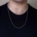 Rhodium Plated Sterling Silver Franco Chain 1.1mm