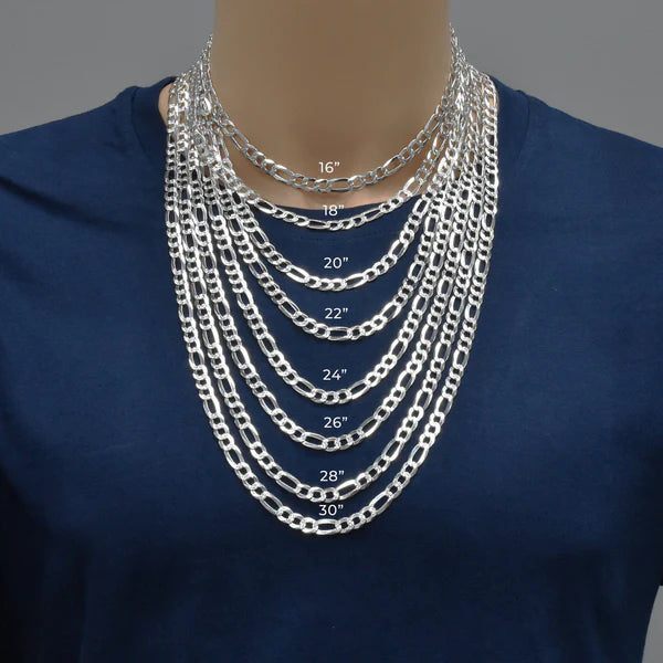 Diamond Cut Figaro 160 6.8mm Chain or Bracelet