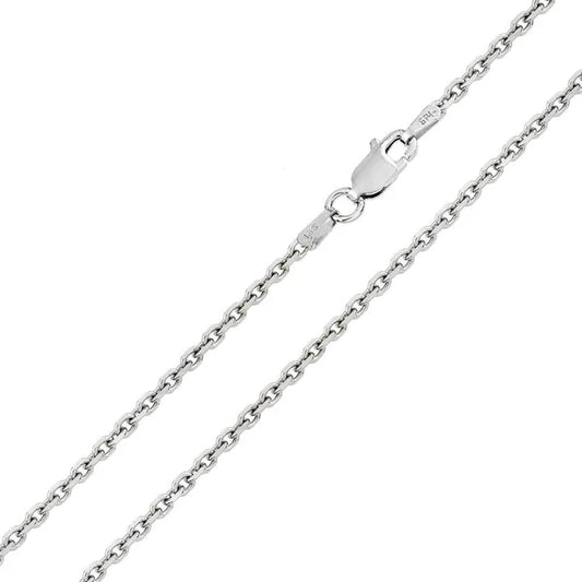 High Polished Sterling Silver Diamond Cut Cable Rolo Chains 1.7mm