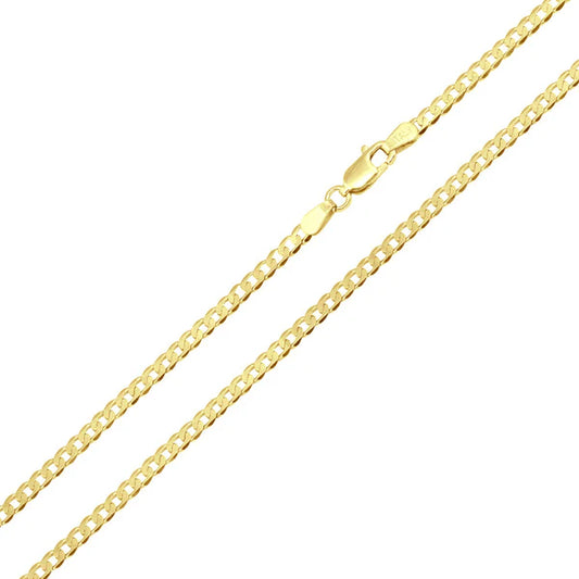 Gold Plated Sterling Silver Curb 2.1mm Chain