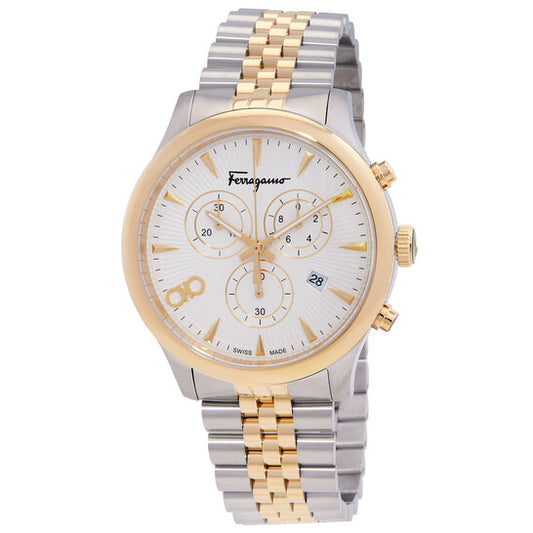 Ferragamo Duo Chronograph Quartz White Dial Men's Watch