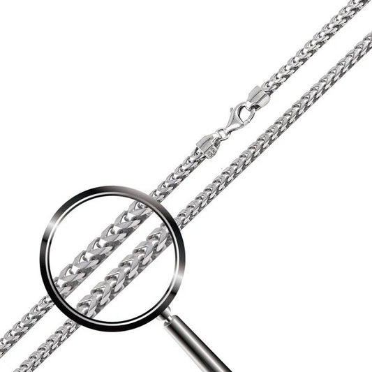 Rhodium Plated Sterling Silver Franco Chain 2.3mm