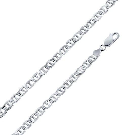 Sterling Silver Flat Marina 1 Sided 100 DC 4.4mm Chain