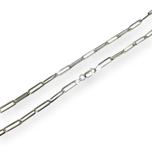 Sterling Silver Diamond Cut Paperclip Link 4.3mm Chain