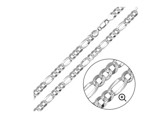 Diamond Cut Figaro Chain 8.9mm