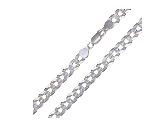 Curb 1 Side Diamond Cut 1 Side Plain Chain 8.9mm