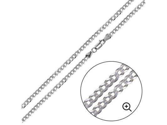 Curb 1 Side Diamond Cut 1 Side Plain Chain 2.8mm