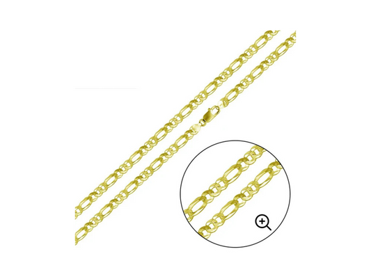 Silver Gold Plated Figaro Chain 4.9mm