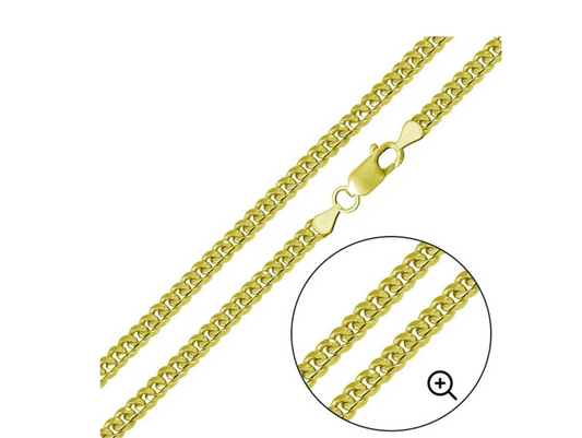 Gold Plated Sterling Silver Miami Cuban Chain Link 4.9mm