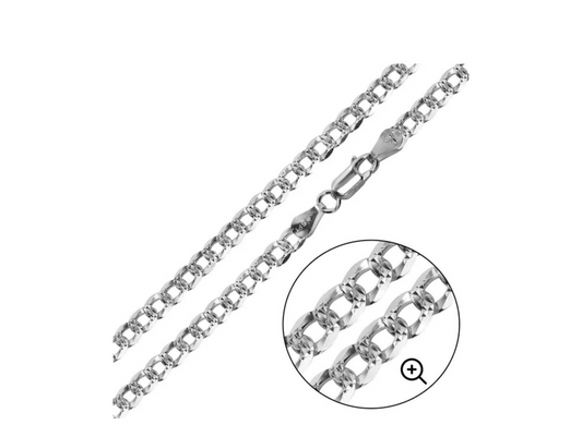 Curb 160 1 Side Diamond Cut 1 Side Plain Chain 6.1mm