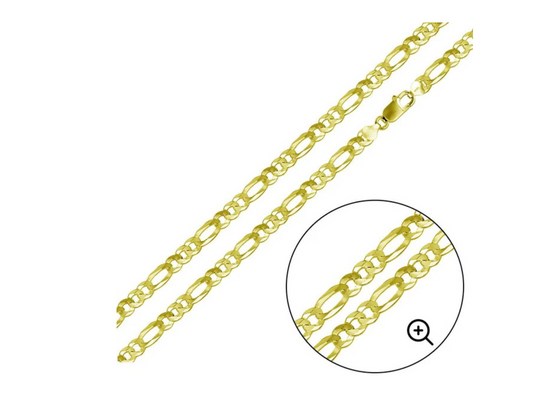 Silver Gold Plated Super Flat Figaro Chain 5.6mm