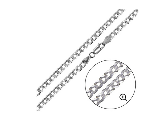 Curb 1 Side Diamond Cut 1 Side Plain Chain 5.2mm