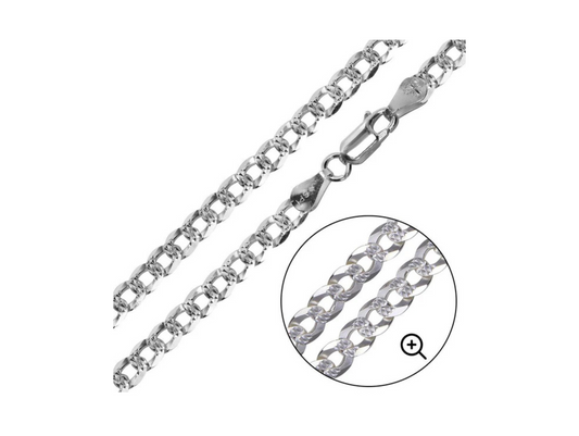 Curb 1 Side Diamond Cut 1 Side Plain Chain or 7.9mm