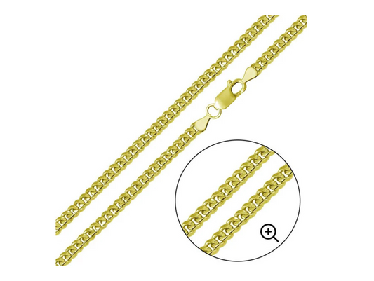 Gold Plated Sterling Silver Miami Cuban Chain Link 4.1mm