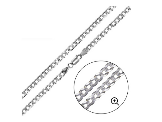 Curb 1 Side Diamond Cut 1 Side Plain Chain 4.5mm