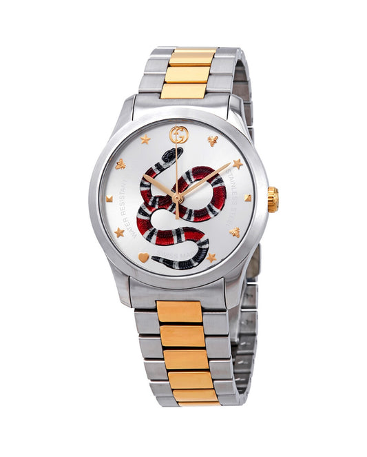 Gucci G-Timeless Silver with Snake Motiif Dial Watch
